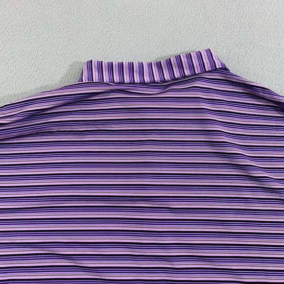 Peter Millar Summer Comfort Golf Polo Shirt Mens XL Striped Purple Stretch - Picture 15 of 16